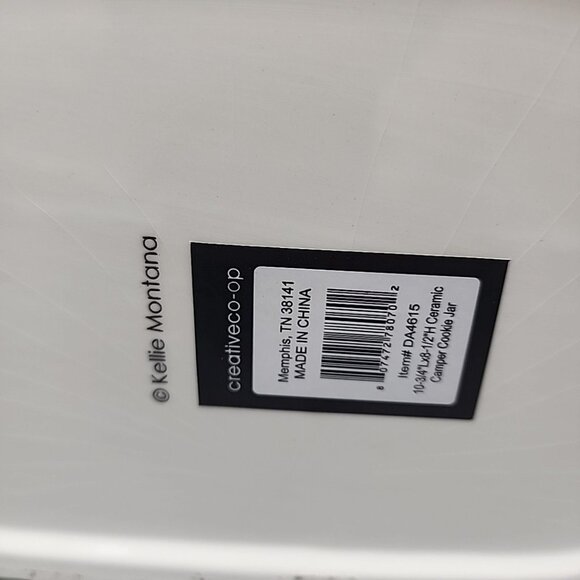 Kellie Montana Cookie Jar Camper Trailer Retro Design White Blue White - Picture 6 of 9